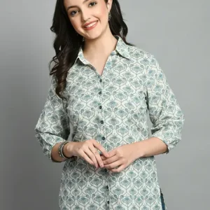 Arayna Women's Pure Cotton Paisley Printed Tunic Top – Comfortable Everyday Wear