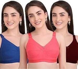 BELLA BEAUTY 3 Piece Everyday Full Coverage Bra (Combo of 3)(Combo of 3-001)