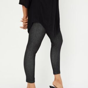 Women Solid Crop Jeggings -Black