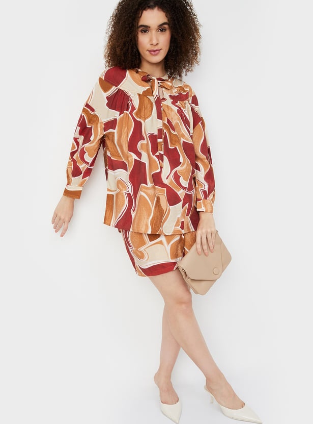 Women Printed Bishop Sleeves Top(Multicolour) - Image 2