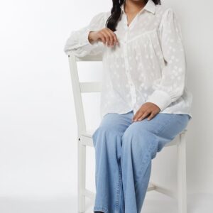 Women Embroidered Shirt-style White Top