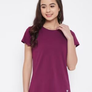 Women's plain round neck t-shirt